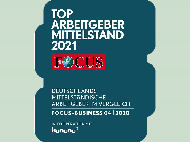 GFR Focus Business Siegel "Top Arbeitgeber Mittelstand 2021"